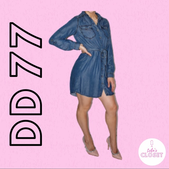 DD 77 Jean Button Up Dress Small. - Picture 1 of 6